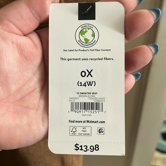 NWT Terra & Sky plus size sweater vest - Picture 3 of 3